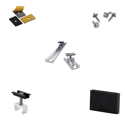 PV Unterkonstruktion | 2 Module hochkant | Hochsickenabstand 87-207mm | Photovoltaik Montageset CHRONOS Trapez T.Werk