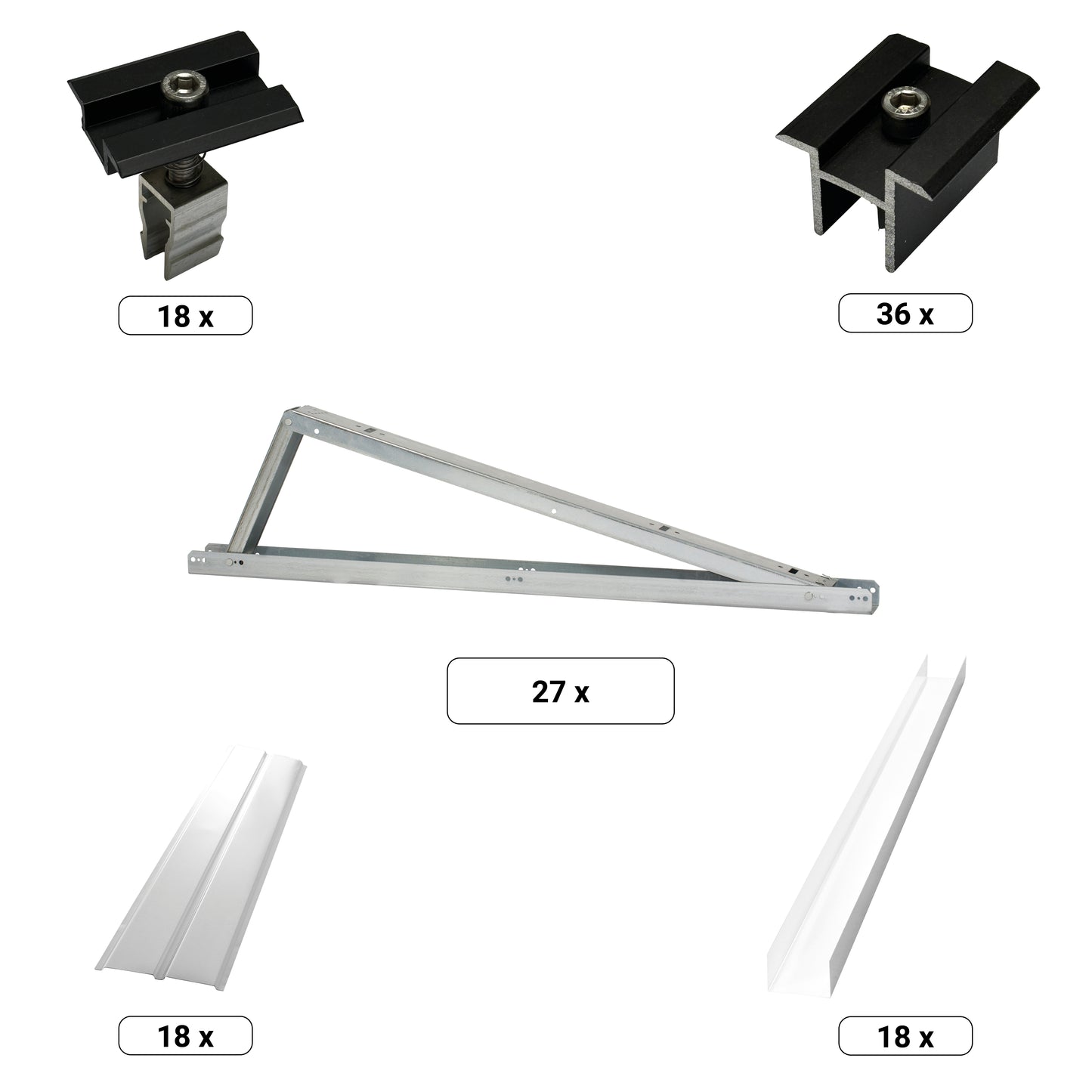 PV Unterkonstruktion |  2 Module nebeneinander | Photovoltaik Montageset TRITON Süd T.Werk