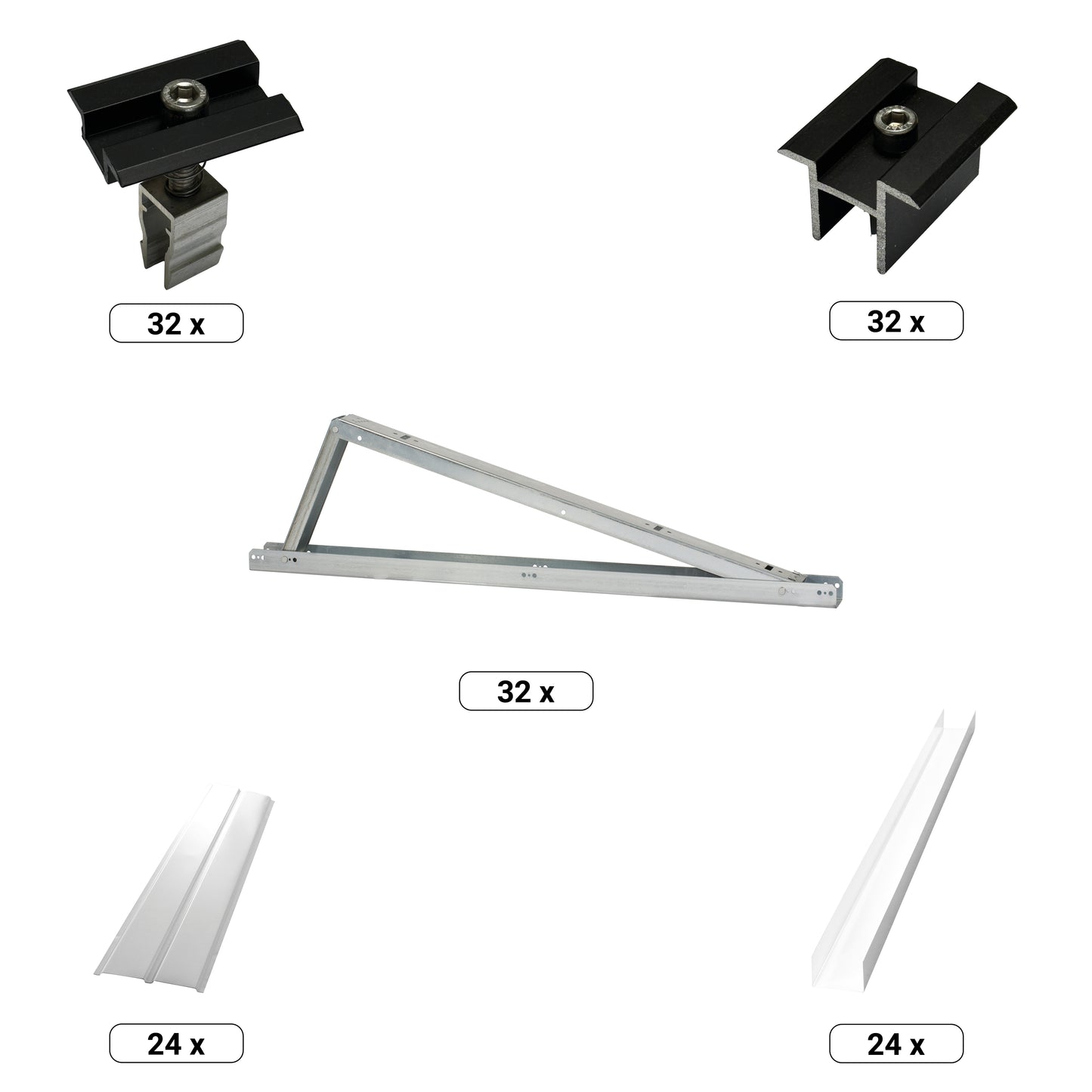 PV Unterkonstruktion | 3 Module nebeneinander | Photovoltaik Montageset TRITON Süd T.Werk