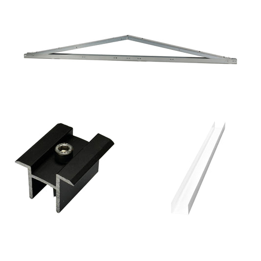 TRITON Ost/West Montageset für 2 Module für Flachdach T.Werk | Made in Germany