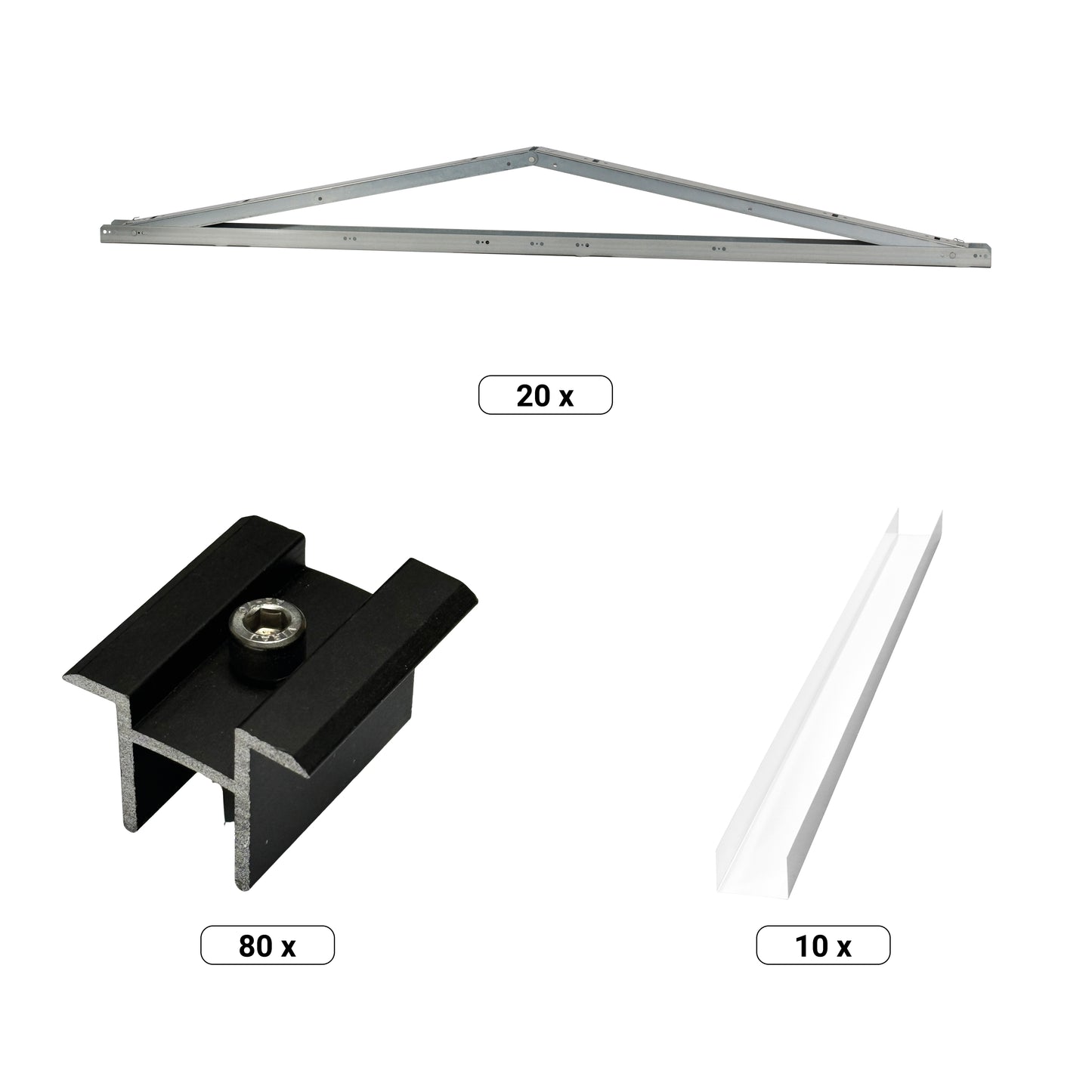 PV Unterkonstruktion | 4 Module hintereinander| Photovoltaik Montageset TRITON Ost/West T.Werk