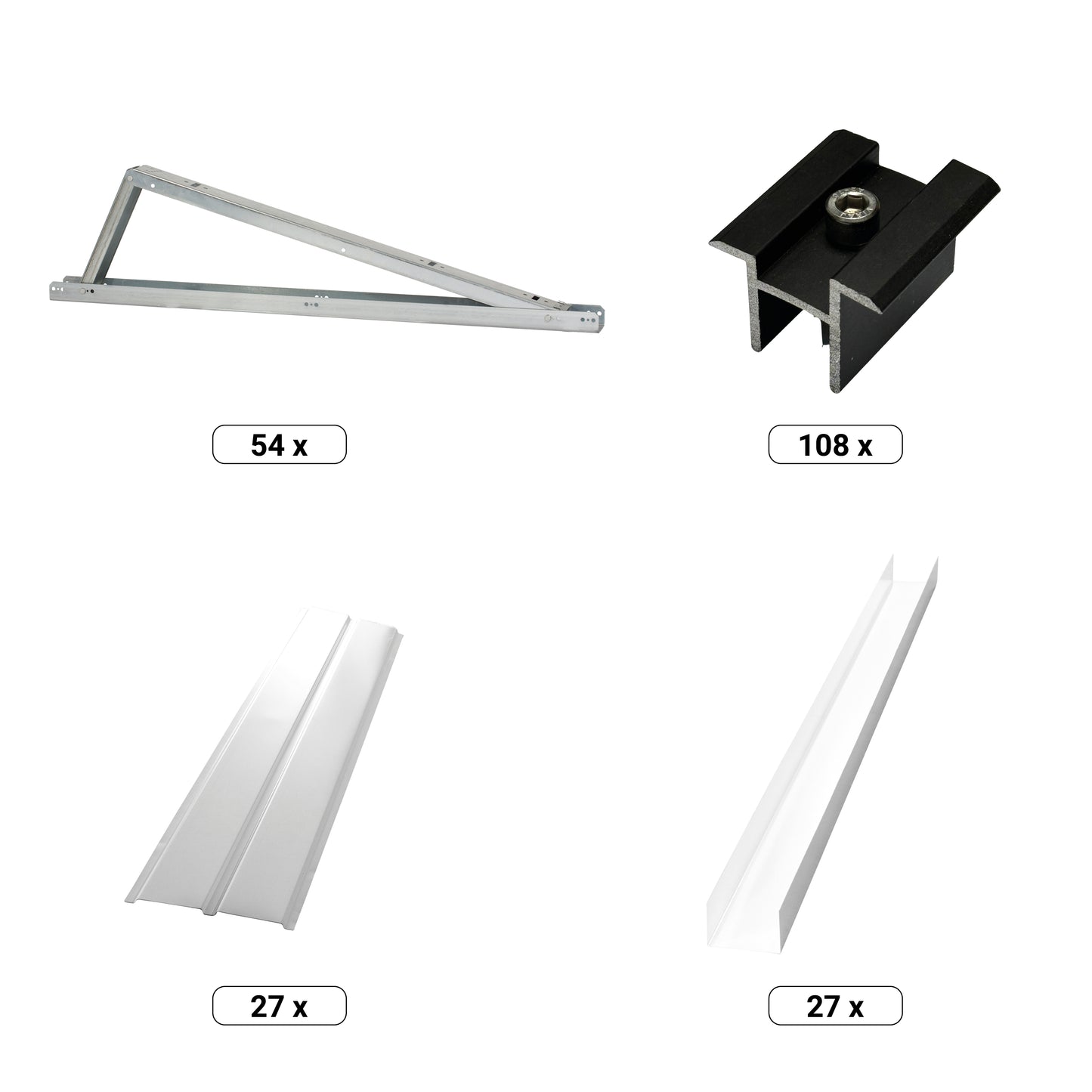 PV Unterkonstruktion | 3 Module hintereinander | Photovoltaik Montageset TRITON Süd T.Werk