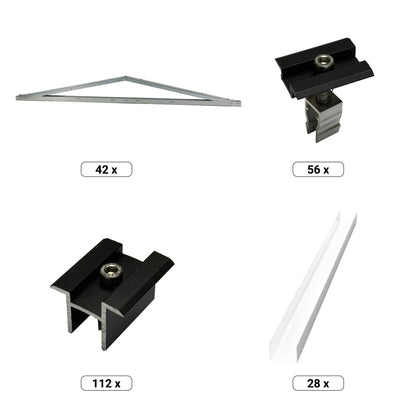 PV Unterkonstruktion | 2x2 Module für Flachdach | Photovoltaik Montageset TRITON Ost/West T.Werk