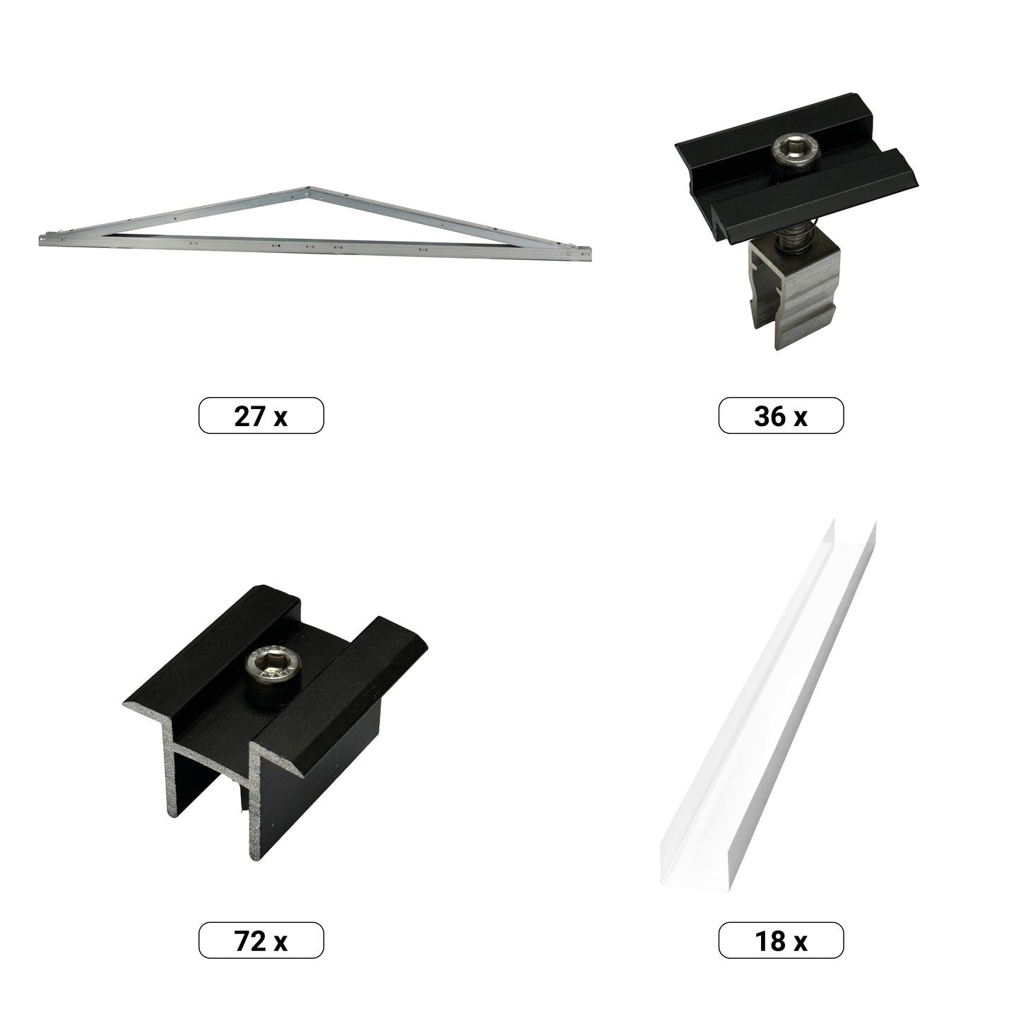 PV Unterkonstruktion | 2x2 Module für Flachdach | Photovoltaik Montageset TRITON Ost/West T.Werk