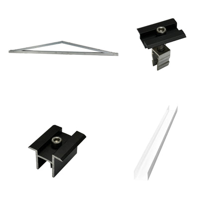 PV Unterkonstruktion | 2x4 Module für Ziegeldach | Photovoltaik Montageset TRITON Ost/West T.Werk